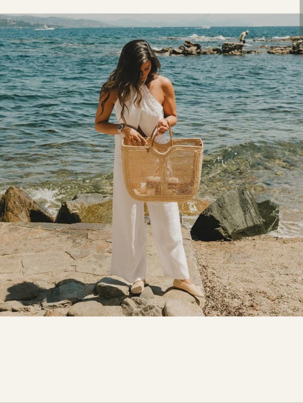 Woven Straw Tote Bag - Natural - Picture 4 of 4